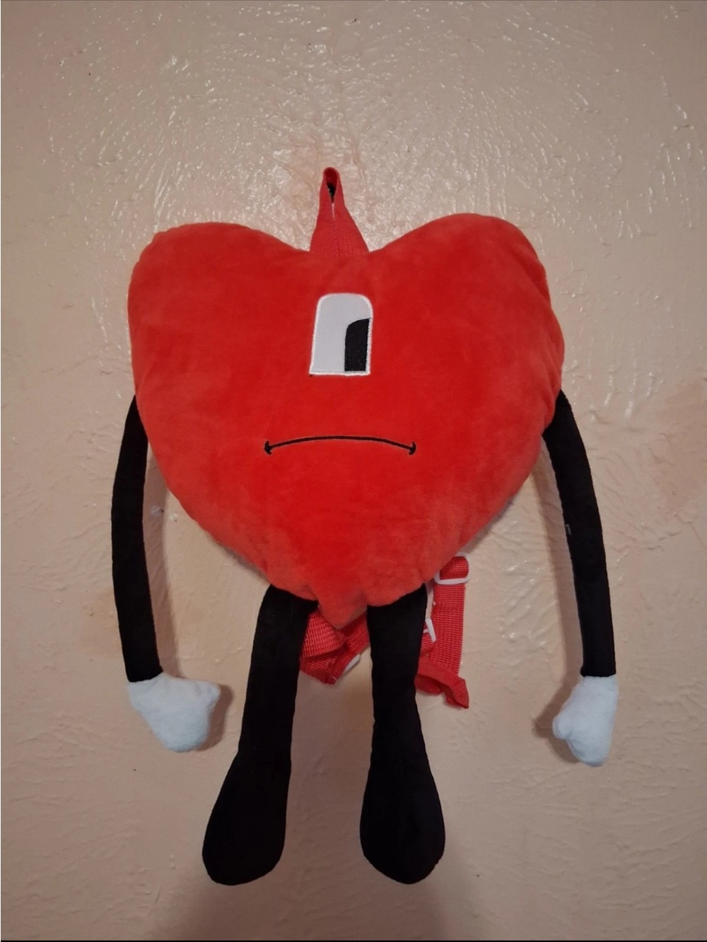 Red Heart Character Accent Pillow - Playful Plush Accent